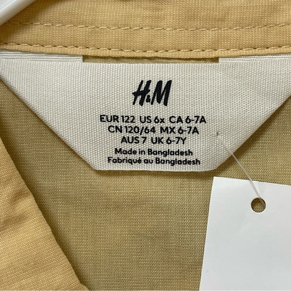 H&M Kids Light Tan Button-Down Shirt size 6 - Picture 3 of 3